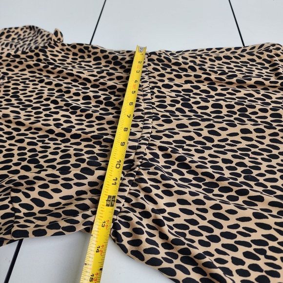 Talbots Women's Short Sleeve Dress Black Beige Pebble Stretch Midi Sz XS - Picture 13 of 15